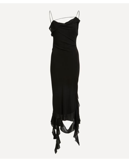 Acne Black Women's Ruffle Strap Dress 8