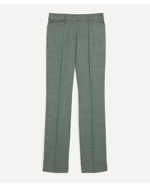 Stella McCartney Green Women's Wool Front Pleat Trousers 12