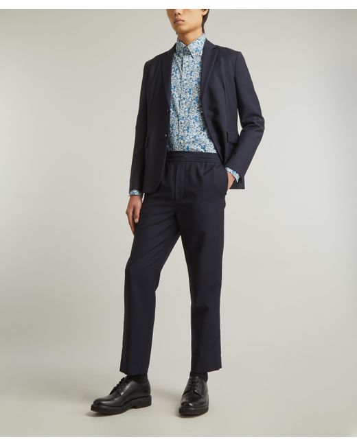 Liberty Blue Mens Alex Stowe Cotton Twill Shirt In Emma And Georgina for men