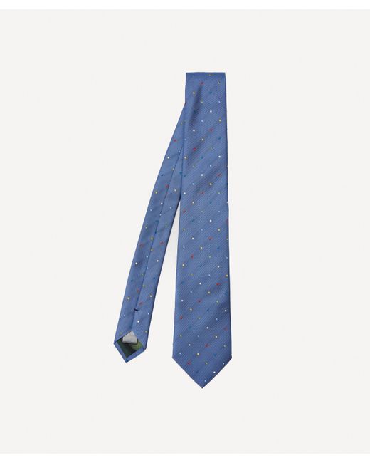 Paul Smith Blue Mens Multi-colour Spot Silk Tie for men