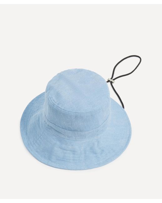 Ganni Women's Blue Denim Bucket Hat One Size
