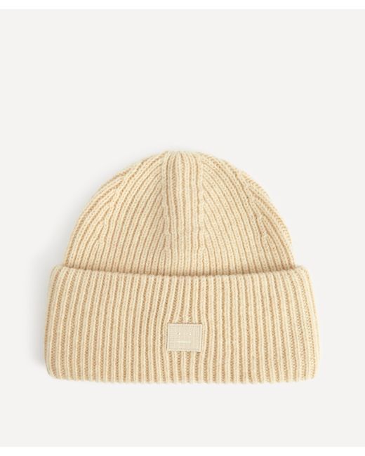 Acne Natural Women's Small Face Logo Beanie Hat