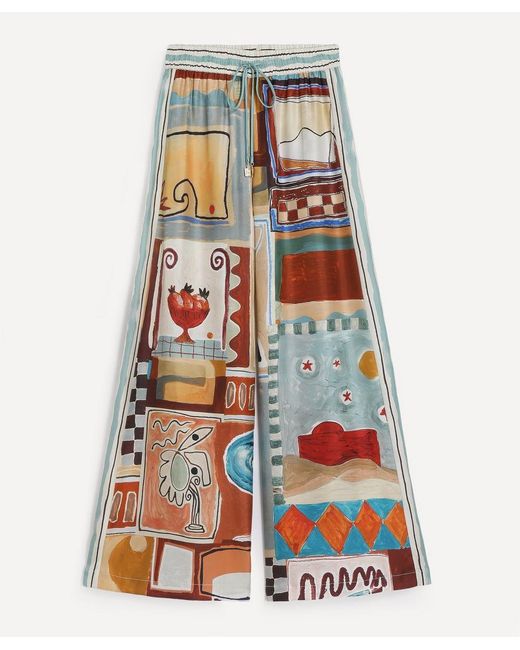 ALÉMAIS White Michelle Silk Jogger Trousers