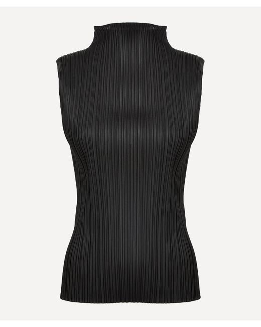 Pleats Please Issey Miyake Black Women's Monthly Colours September Pleated Sleeveless Top 5