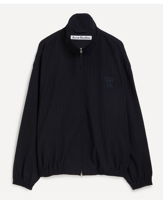 Acne Blue Pinstripe Zipper Jacket for men