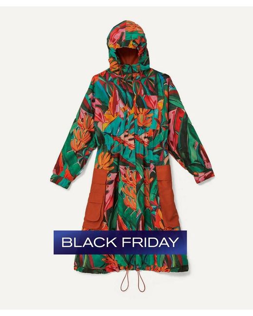 Farm Rio White Banana Foliage Maxi Raincoat