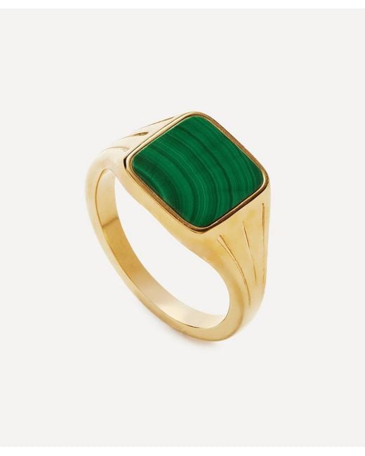 Missoma Green X Lucy Williams 18Ct-Plated Vermeil Square Signet Ring