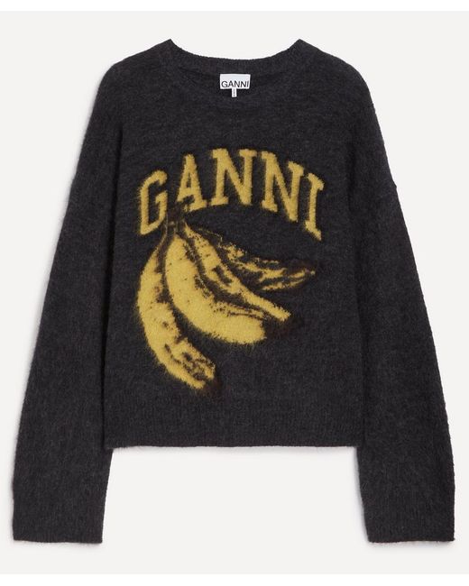 Ganni Black Banana Alpaca-Blend Jumper