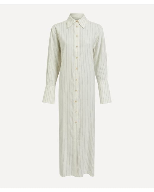 ALIGNE White Women's Heloise Wrap Front Stripe Shirt Dress