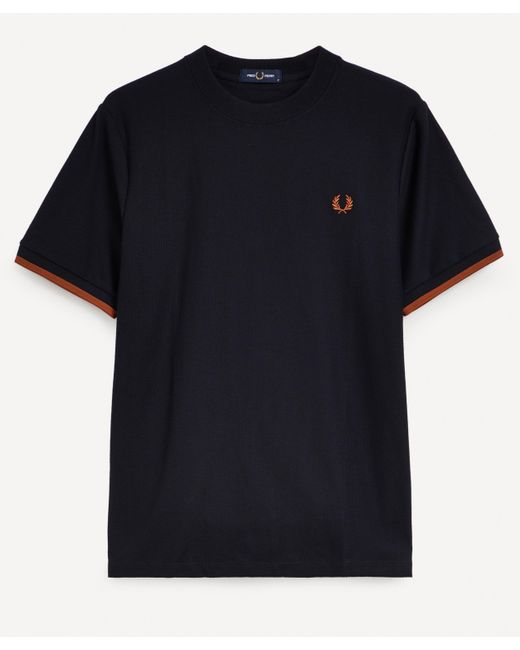 Fred Perry Black Tipped Cuff Pique T-shirt Xxs-p for men