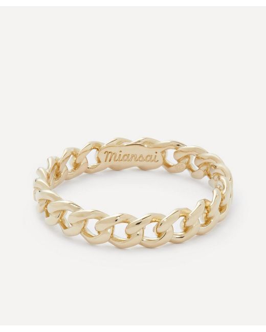 Miansai 14Ct-Plated Vermeil Cuban Link Ring Luxury Christmas Gift / Present in Metallic for Men ...