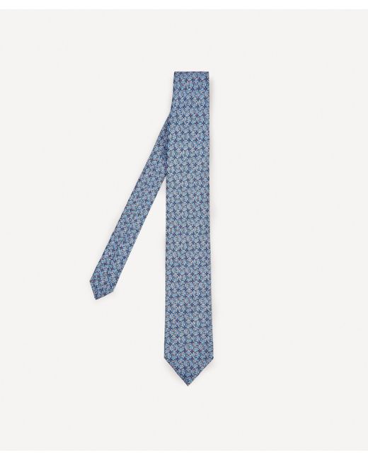 Liberty Blue Tulsi Printed Silk Tie One Size for men