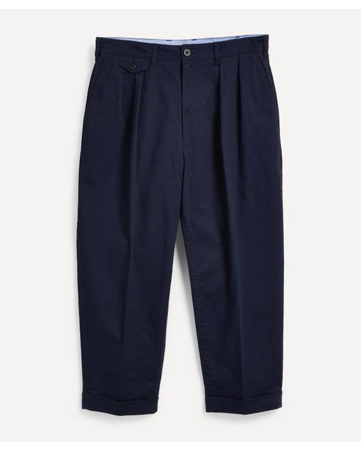 Beams Plus Cotton Plus 2 Pleat Chinos in Navy (Blue) for Men | Lyst Canada