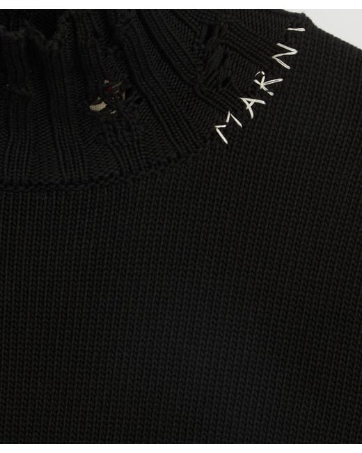 Marni Black Women's Distressed Cropped Vest 8