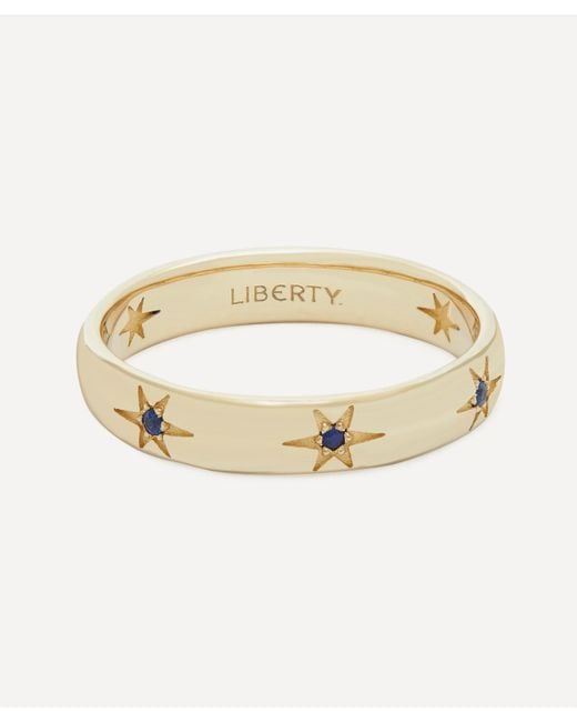 Liberty White 9ct Gold Ianthe Star Sapphire Band Ring