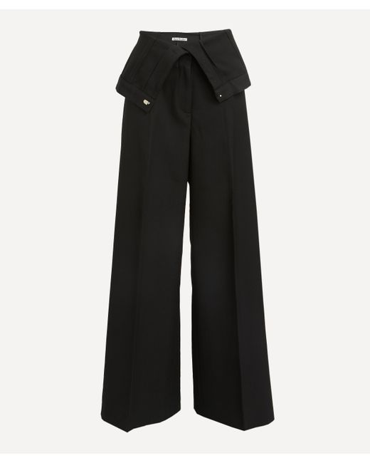 Acne Black Women's Tailored Wool-blend Trousers 14