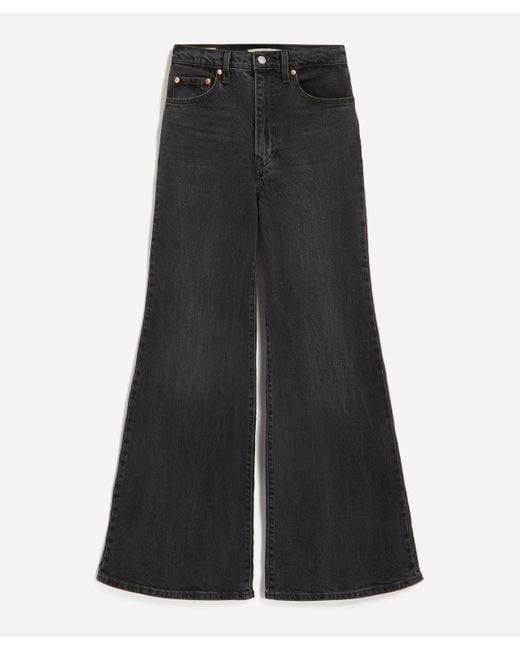 Levi's Black Women's Ribcage Bell High-waisted Flared Jeans In On The Town 29