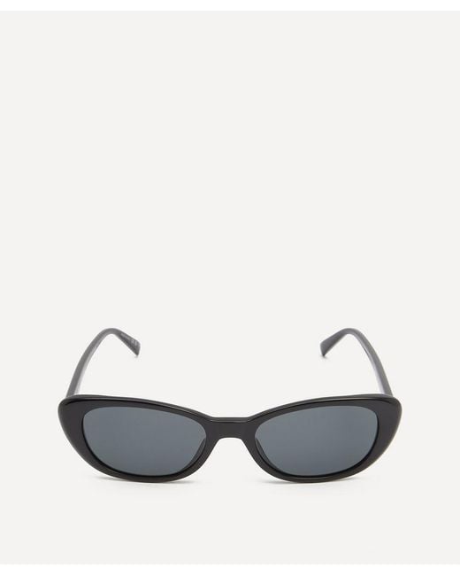Saint Laurent Black Round Cat Eye Acetate Sunglasses