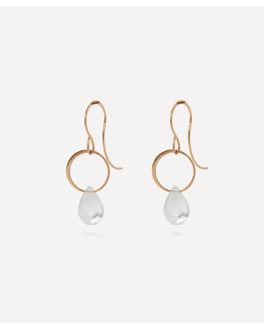 Melissa Joy Manning Natural 14ct Gold White Topaz Single Drop Earrings One Size for men