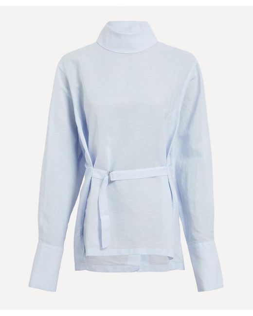 Issey Miyake Blue Paper-Esque U Shirt