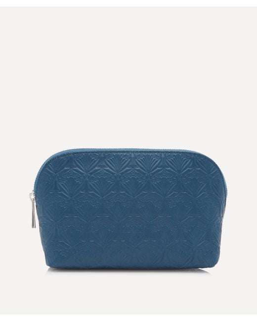 Liberty Blue Makeup Bag In Iphis Embossed Leather