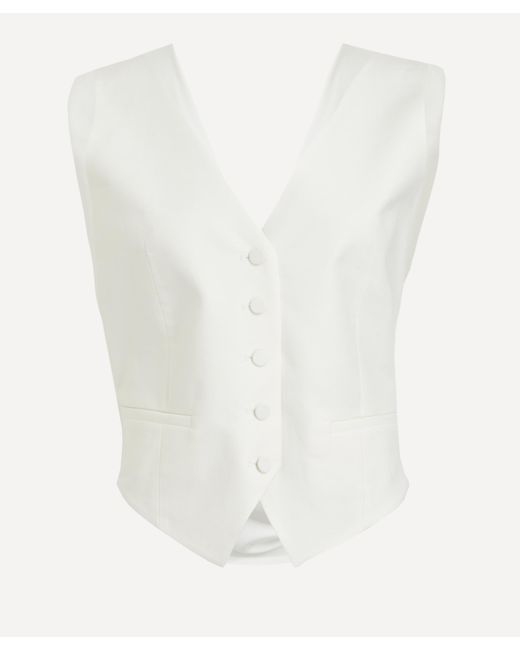 Nina Ricci White Women's Draped Open-back Vest 14