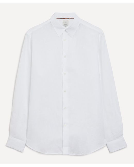Paul Smith Mens White Linen Button-down Shirt for men