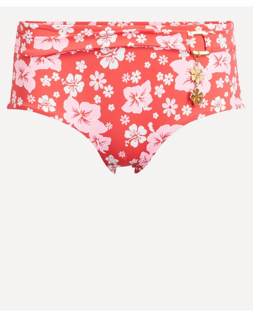 Frankie's Bikinis Lisa Full Coverage Floral Bikini Bottoms in Red - Lyst