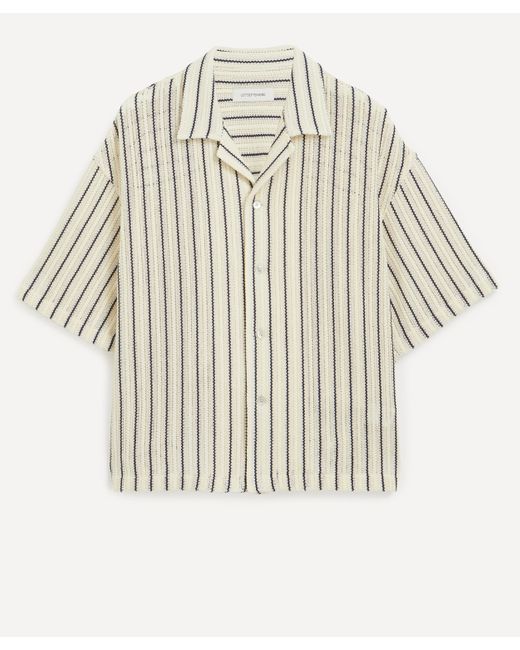 LE17SEPTEMBRE Natural Mens Striped Crochet Knit Shirt 40/50 for men