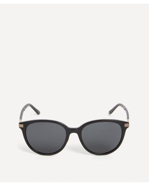 Gucci Gray Women's Round Black Acetate Sunglasses One Size