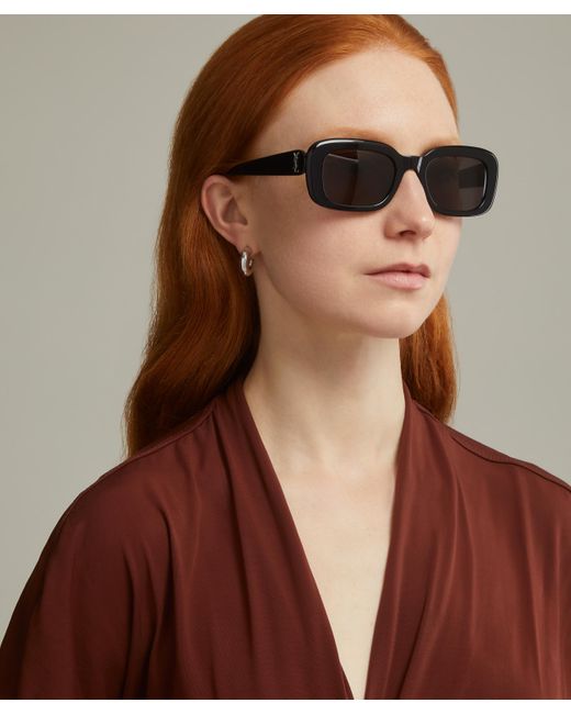 Saint Laurent Black Women's Rectangle Sunglasses One Size