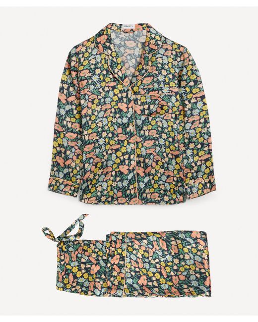 Liberty Gray Women's Poppy And Daisy Silk Satin Pyjama Set