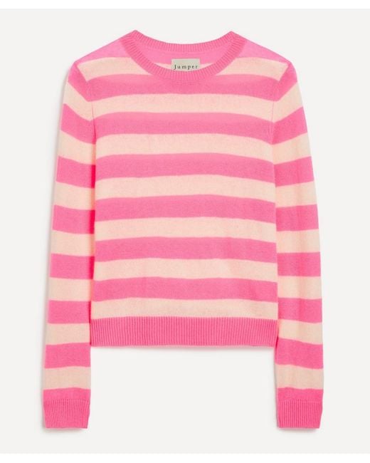 Jumper 1234 Pink Cashmere Stripe Crew Jumper
