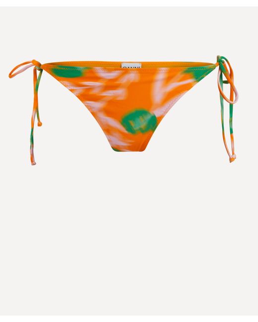 Ganni Brown Women's Vibrant Orange String Bikini Bottoms 8