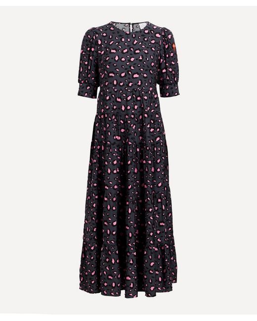 Scamp & Dude Blue And Snow Leopard Print Maxi-Dress