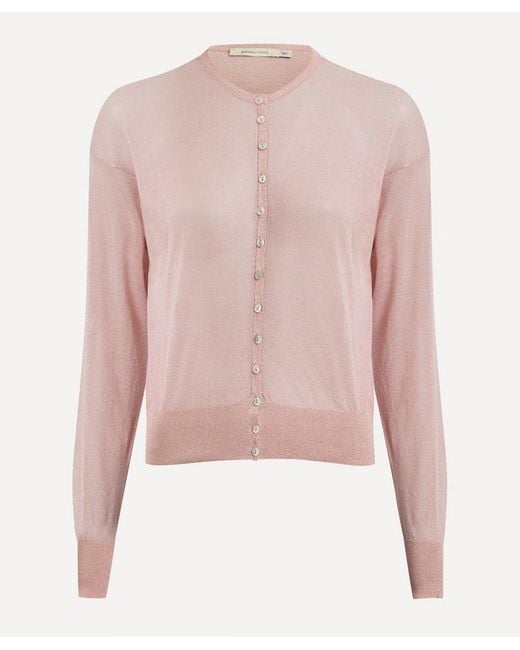Paloma Wool Pink Nous Lurex Long Sleeve Cardigan