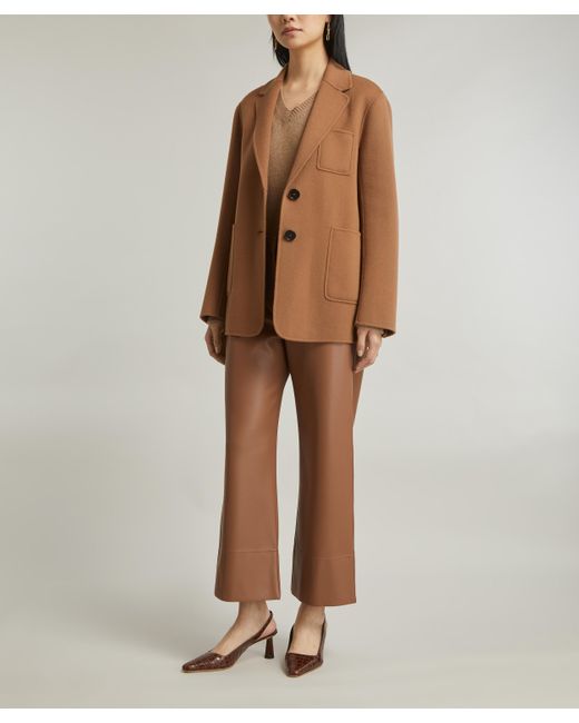 Max Mara Brown Women's Soprano Leather Trousers