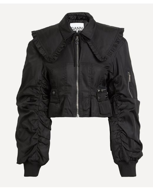 Ganni Black Duchess Fitted Jacket