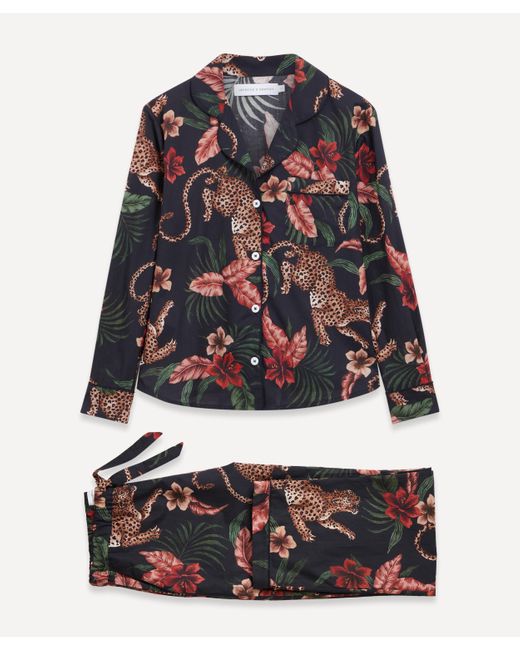 Desmond & Dempsey Multicolor Women's Soleia Leopard Print Long Pyjama Set Xxs-p