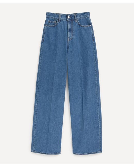 Totême  Women's Wide Leg Vibrant Blue Denim Jeans 27