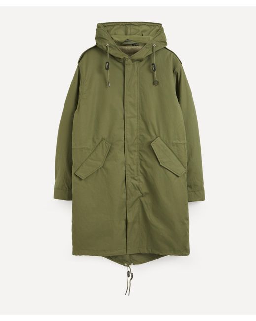 Fred Perry Green Mens Zip-in Liner Parka Jacket for men