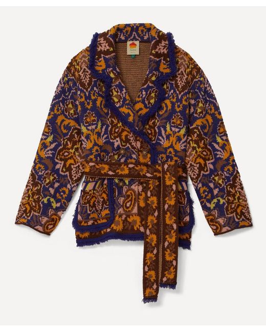 Farm Rio Red Glam Tapestry Knit Blazer