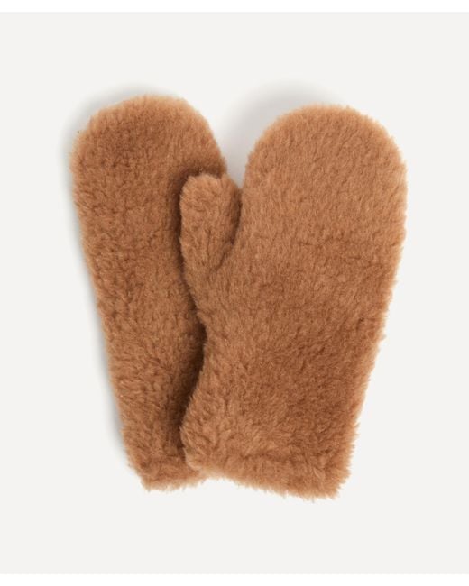 Max Mara Wool Ombrato Mittens in Brown | Lyst