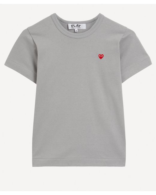 COMME DES GARÇONS PLAY Gray Women's Grey Heart Applique T-shirt