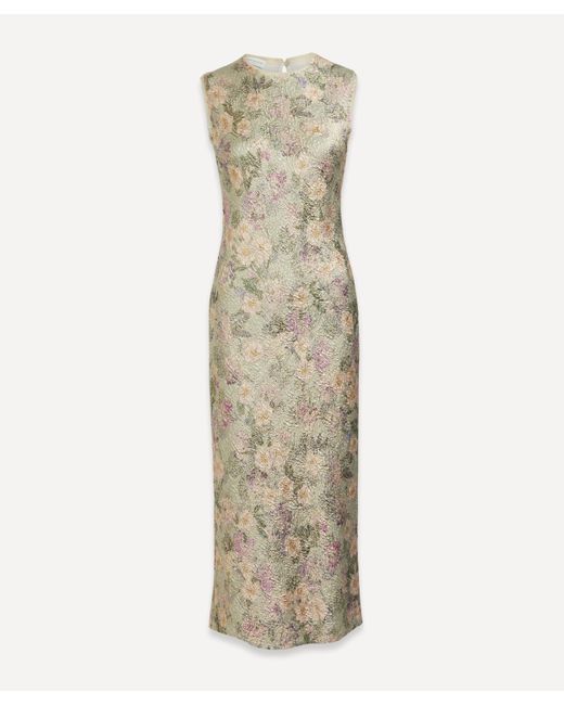 Dries Van Noten Natural Women's Floral Midi Dress
