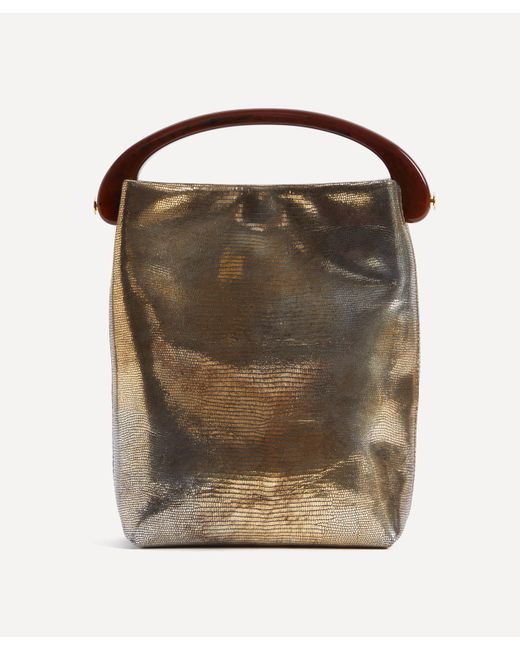Dries Van Noten Brown Women's Iguana Print Leather Crossbody Bag One Size