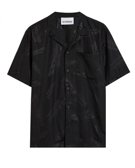 Han Kjobenhavn Black Master Of Darkness Monogram Summer Shirt 36/46 for men