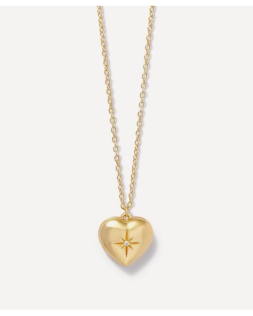 Astley Clarke Metallic 18Ct-Plated Vermeil Mini Heart Locket Necklace