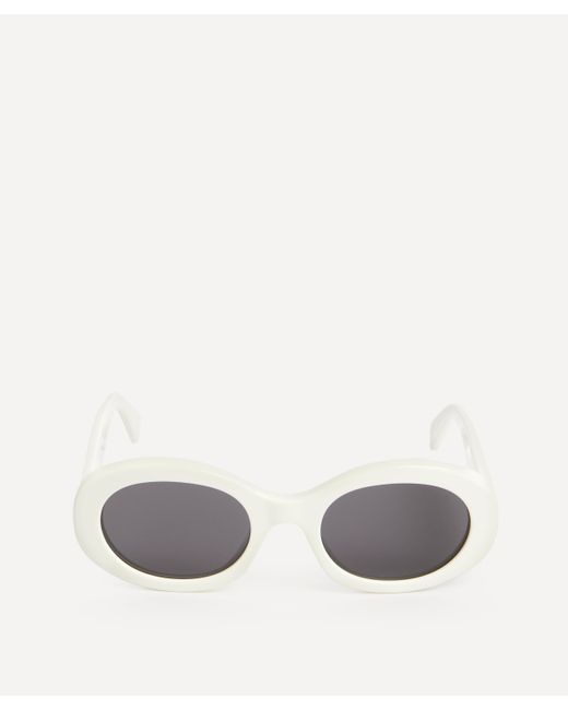 Céline Women's Triomphe White Acetate Oval Sunglasses One Size