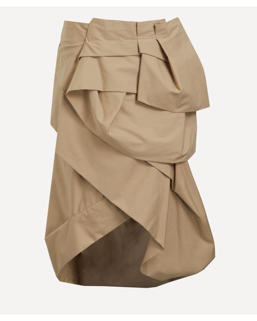 Dries Van Noten Natural Women's Draped Peplum Skirt 8